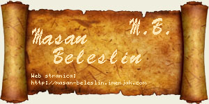 Mašan Beleslin vizit kartica